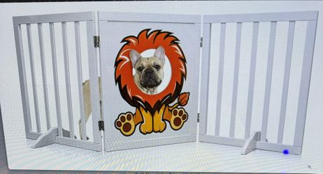 New Wooden Free Standing Dog Gate 3 Panel 24 Inches Tall