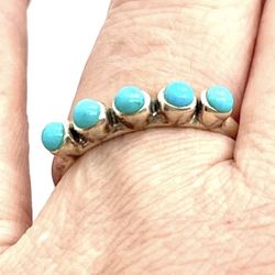 Sterling Turquoise Ring Sz 10