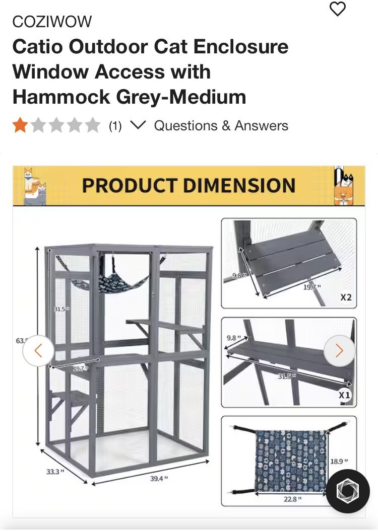 Coziwow Catio Cat Enclosure. New In Box