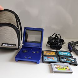 Nintendo Gameboyadvance sp console, 4 games, movie, link cable, and charger