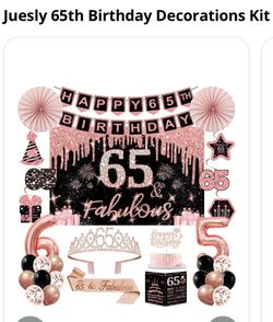 Juesly 65th Birthday Decorations Kit