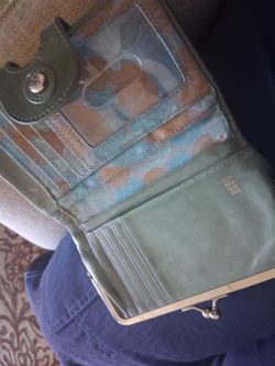 HOBO Green Leather Bifold Wallet
