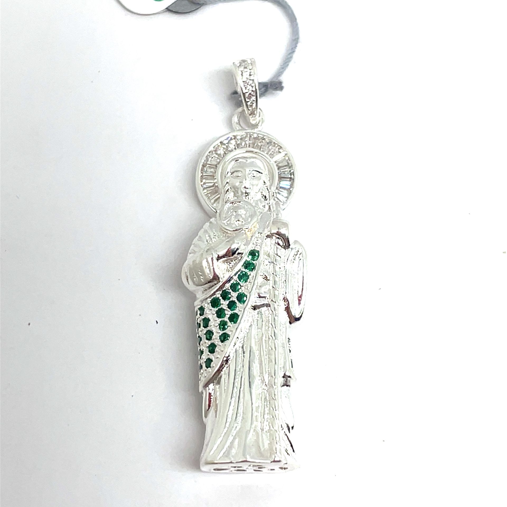 925 Sterling Silver CZ San Judas Pendant 23.10g 193528/2