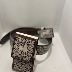 🌟 Unique Men's Leather Belt & Phone Case Holder 🌟