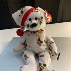 RARE 1998 Holiday TEDDY Ty Beanie Baby PE Pellets TAG ERRORS *Retired*Christmas*