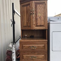 Nice Oak Cabinets With Hidden Jewelry Box On Top 