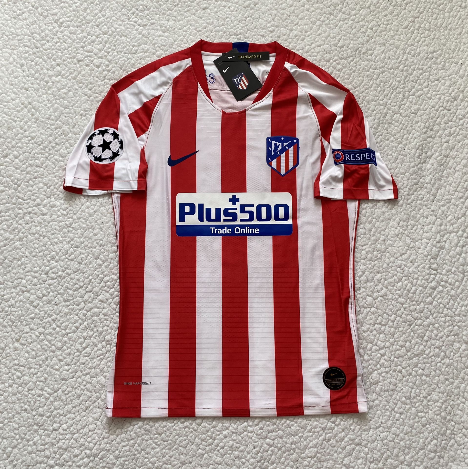 Diego Costa Atletico Madrid Soccer Jersey - Brand New - Men’s - Nike 2019 / 2020 Champions League Player Version Home Soccer Jersey - Size M and L