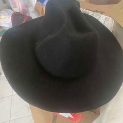 Wide Brim Wool Felt Fedora Panama Black Cowboy Hat Casual for men women