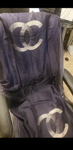 Navy silk scarf designer