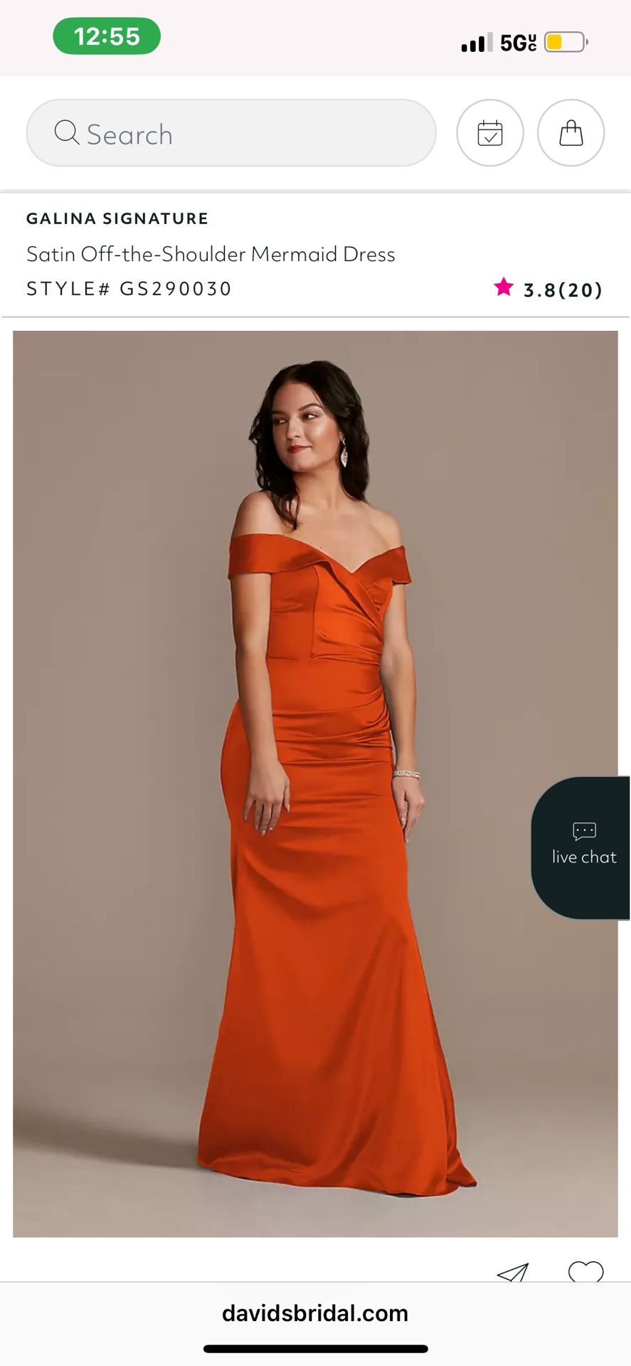 cheap mermaid bridesmaid dresses Burnt Orange Mermaid Bridesmaid Dress With Slit main image 0