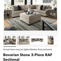 Ovarian stone 3- Piece Sectional And Ottoman