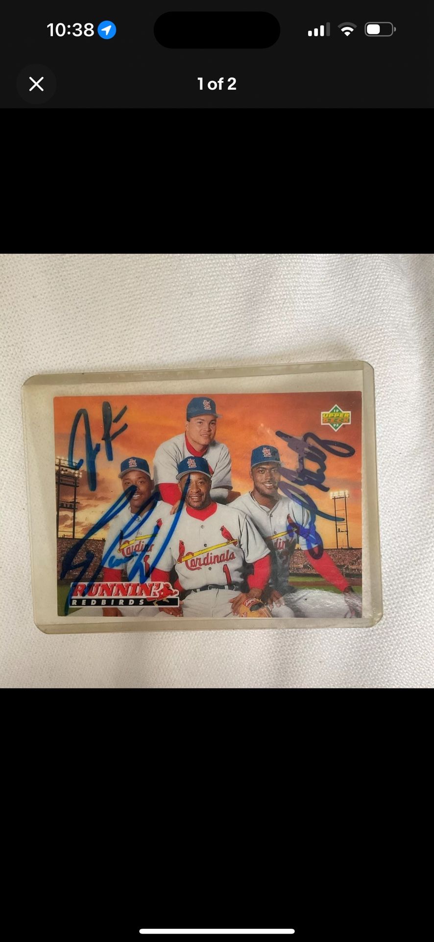 1993 Upper Deck - #482 Ozzie Smith, Ray Lankford, Bernard Gilkey autographed