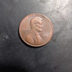 1983 No Mint Mark Lincoln Penny Weak Strike Reverse Wide Am Rim Error