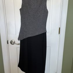 Black and silver beaded evening gown