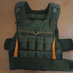 Black Tactical Vest with Orange Mesh Panels