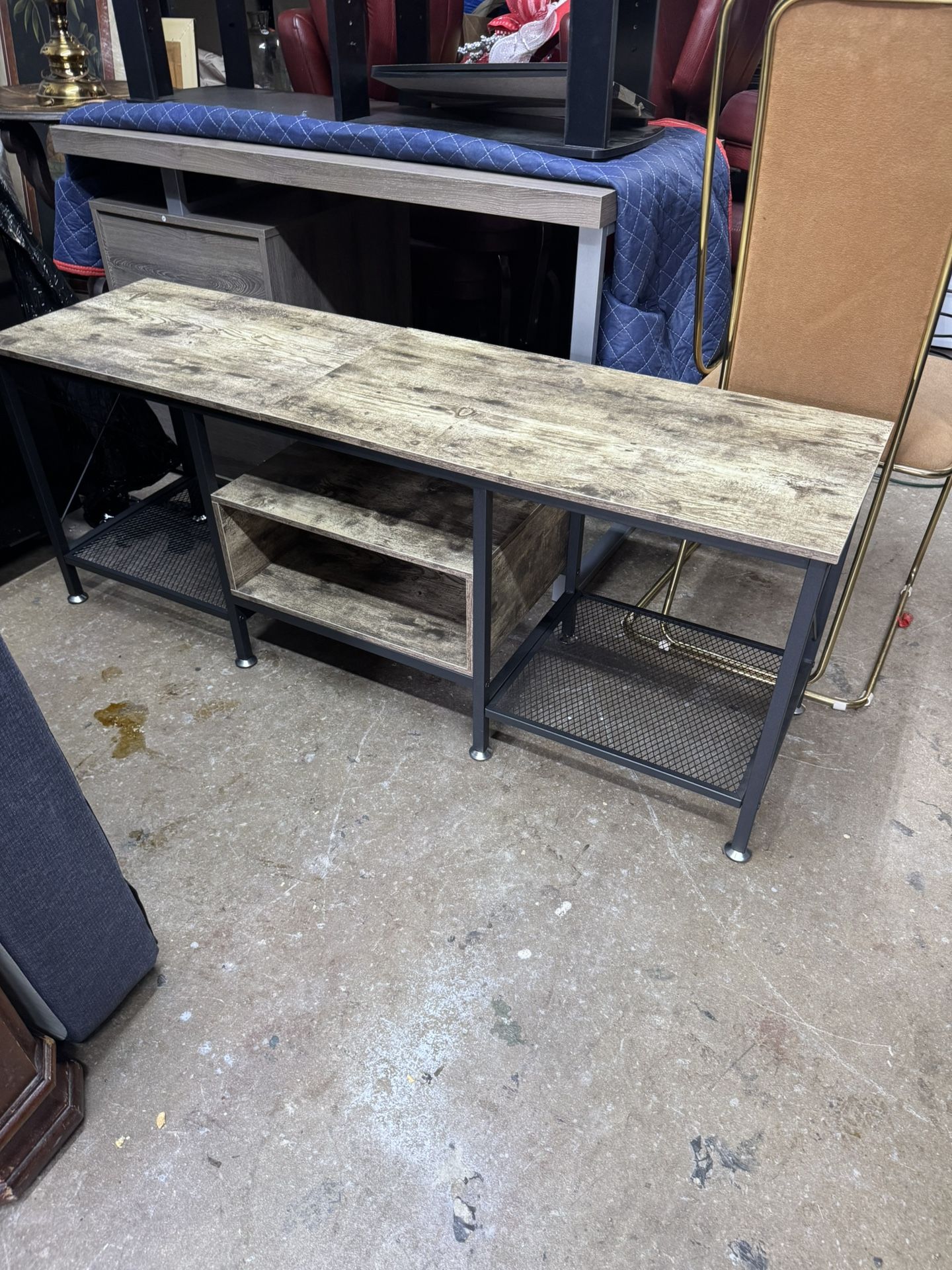 TV Stand for 55-65 Inch TVs, Lofka 3-Tier TV Console, with Open Shelves, Metal Frame - 55” x 16” Excellent Condition