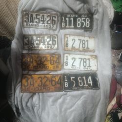 Vintage Idaho Plates 1936,37,50,54,55