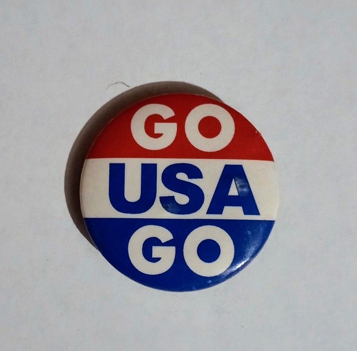 Go USA Go Red White Blue Olympics Collectible Pinback LapelPin A-1