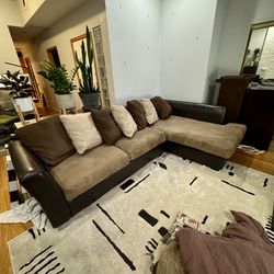 Brown White Mocha Cream Sectional - 2 Pieces - 10ft w x 6ft l x 3ft h
