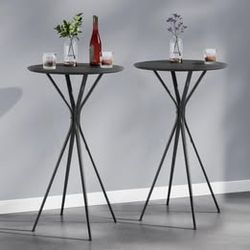 VASAGLE Round Bar Table 23.6" x 23.6" x 41.3" – Black (New) – Single Table