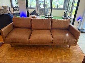 Genuine Leather tan couch