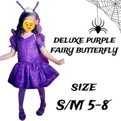 Halloween Costume Deluxe Girls Purple  Butterfly Fairy Size S/M 🎃💜🧚‍♀️