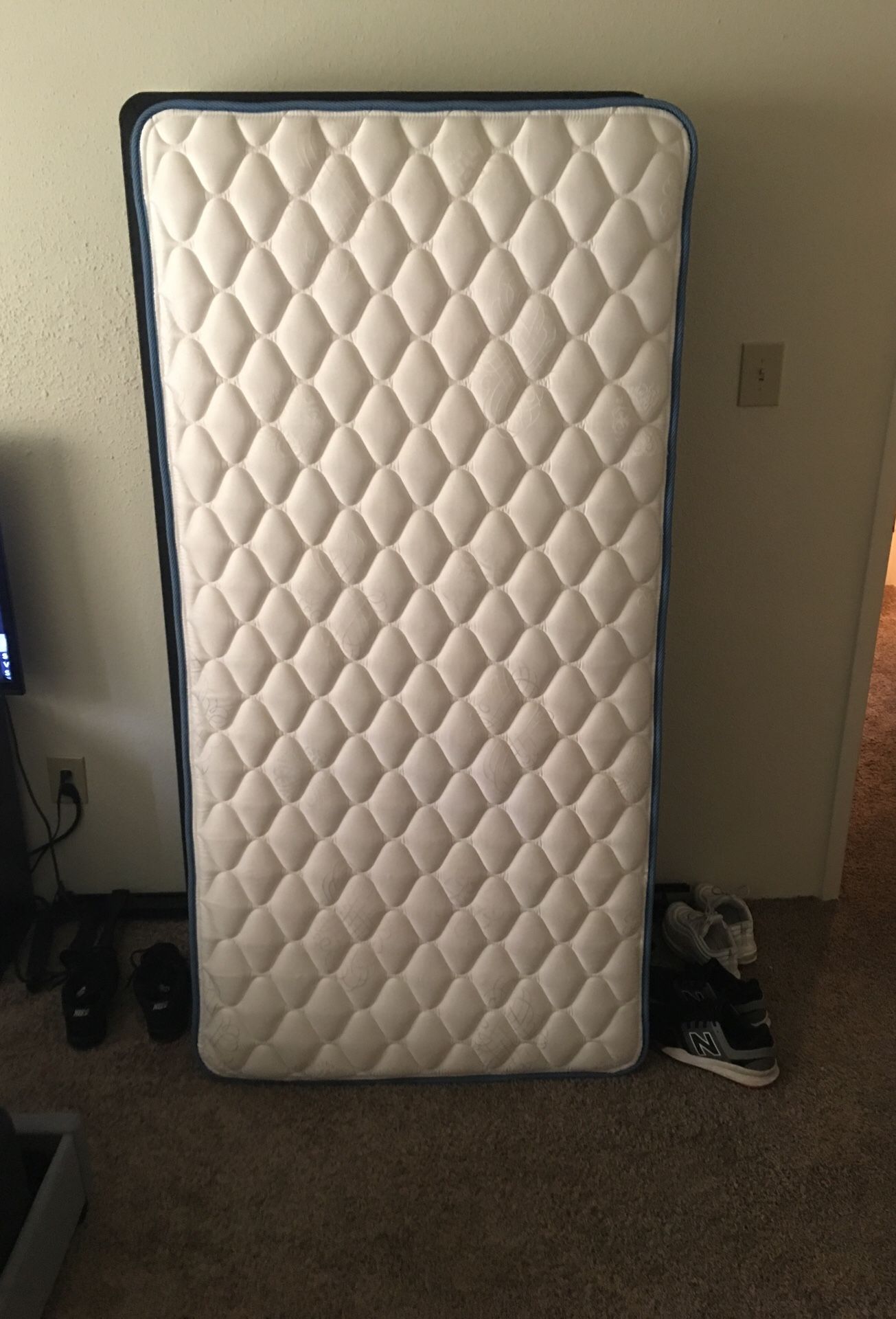 Twin Mattress, Box Spring, and Bed Rails