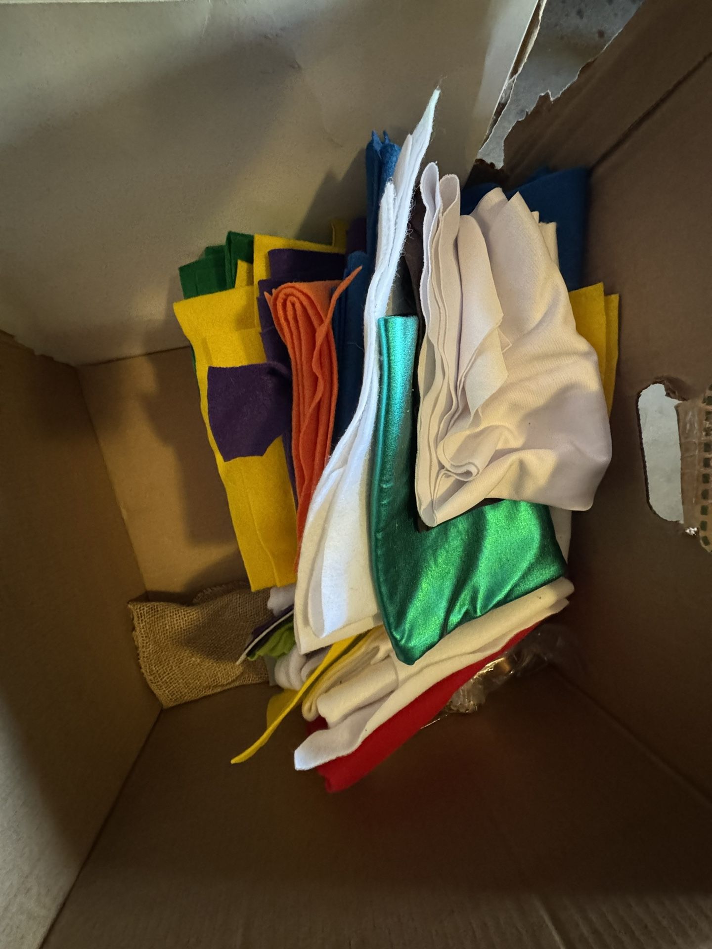 Box Of Felt Pieces Scrap Crafting 
