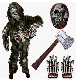 New! Kids Zombie Skeleton Halloween Costume Set