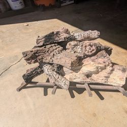7 Piece Ceramic Fire Logs