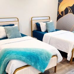 2 Twin Bed Frames With LED lights