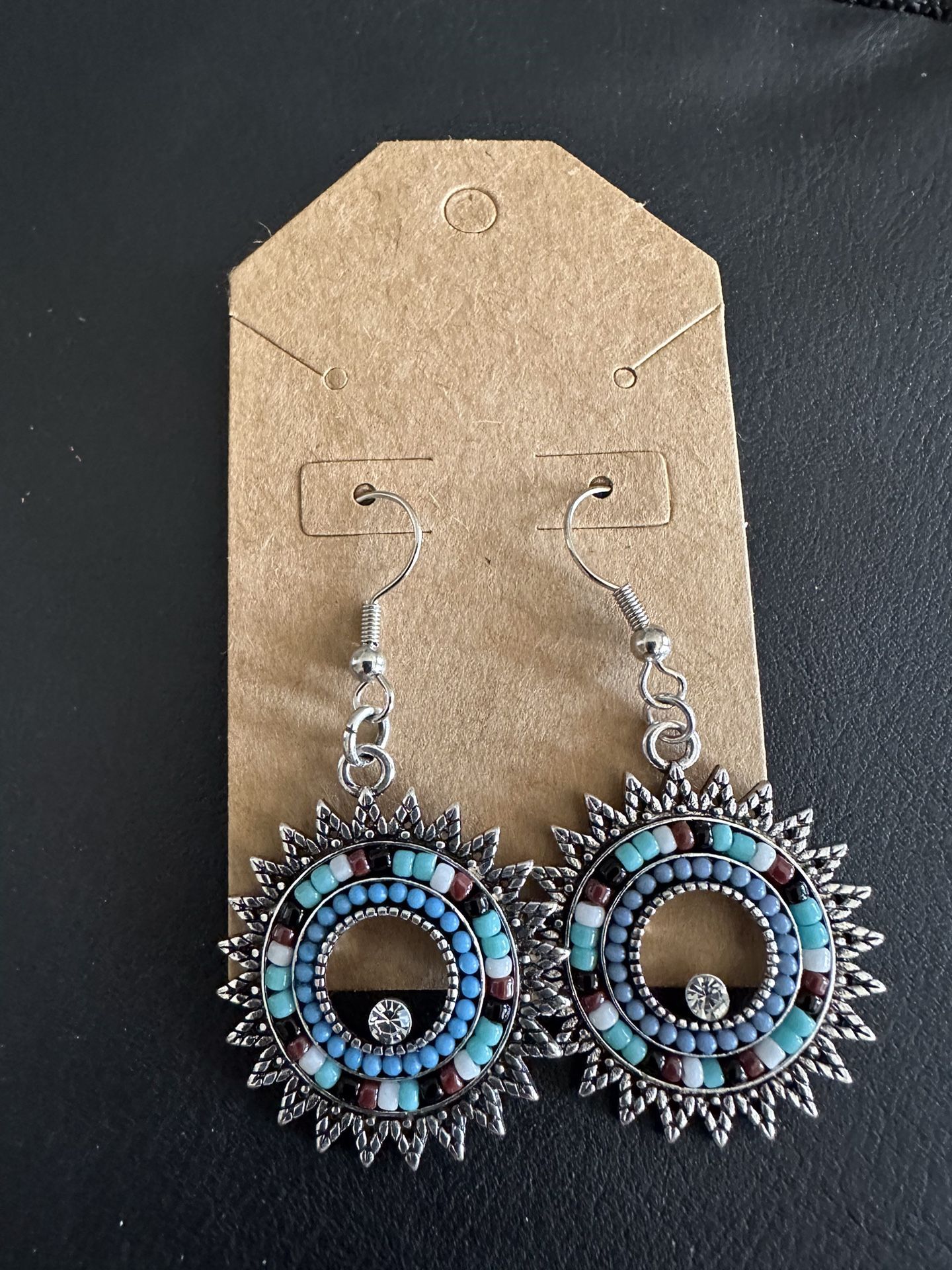 Turquoise (Imitation) Seedbead Earrings