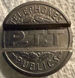 Vintage French P.T.T. Telephones Publics Token