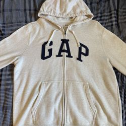 GAP Creme White Zip Up Hoodie 