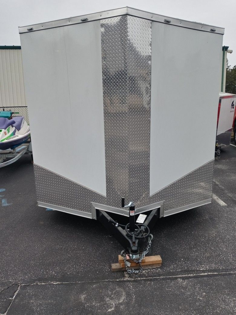 8.5x24ft Enclosed Vnose Trailer Brand New Moving Storage Cargo Traveling ATV UTV SXS RZR Hauling Motorcycle Bike