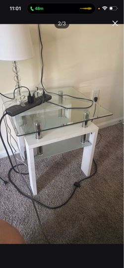 Glass stand with glass night table light