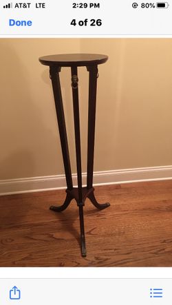 Bombay plant stand 40” tall by 11.5 round solid wood