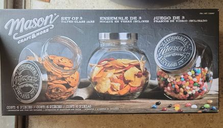 Mason (Set of Three Tilted Glass Jars) 