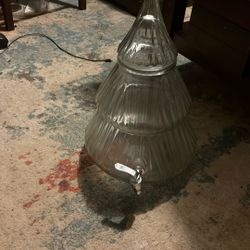 Xmas Tree Shaped 2gallon Glass Pitcher W Pouring Spout