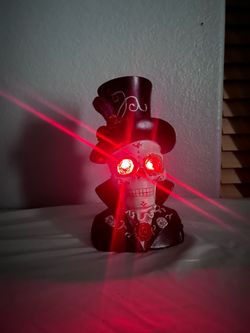Light-Up Day of the Dead Skeleton Bust – Halloween Decor