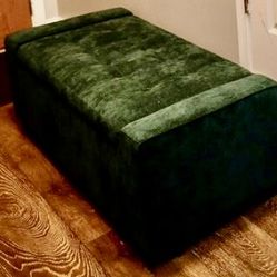 Green Velvet Storage Ottoman