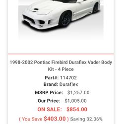 Duraflex Vader Body Kit - Brand New 