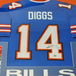 Stefon Diggs Hand Signed Custom Framed Jersey