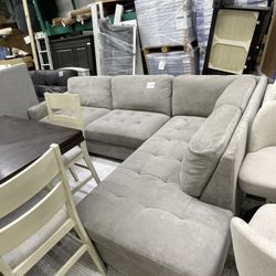 Gray fabric sectional sofa from Costco