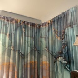 Beautiful Rod Pocket Semi Sheer Curtains $45 For Three Pairs