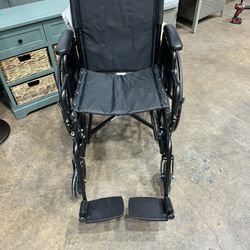 Equate Wheelchair with Large 18-Inch Padded Seat  Removable Swing-Away Footrests  Foldable  Black