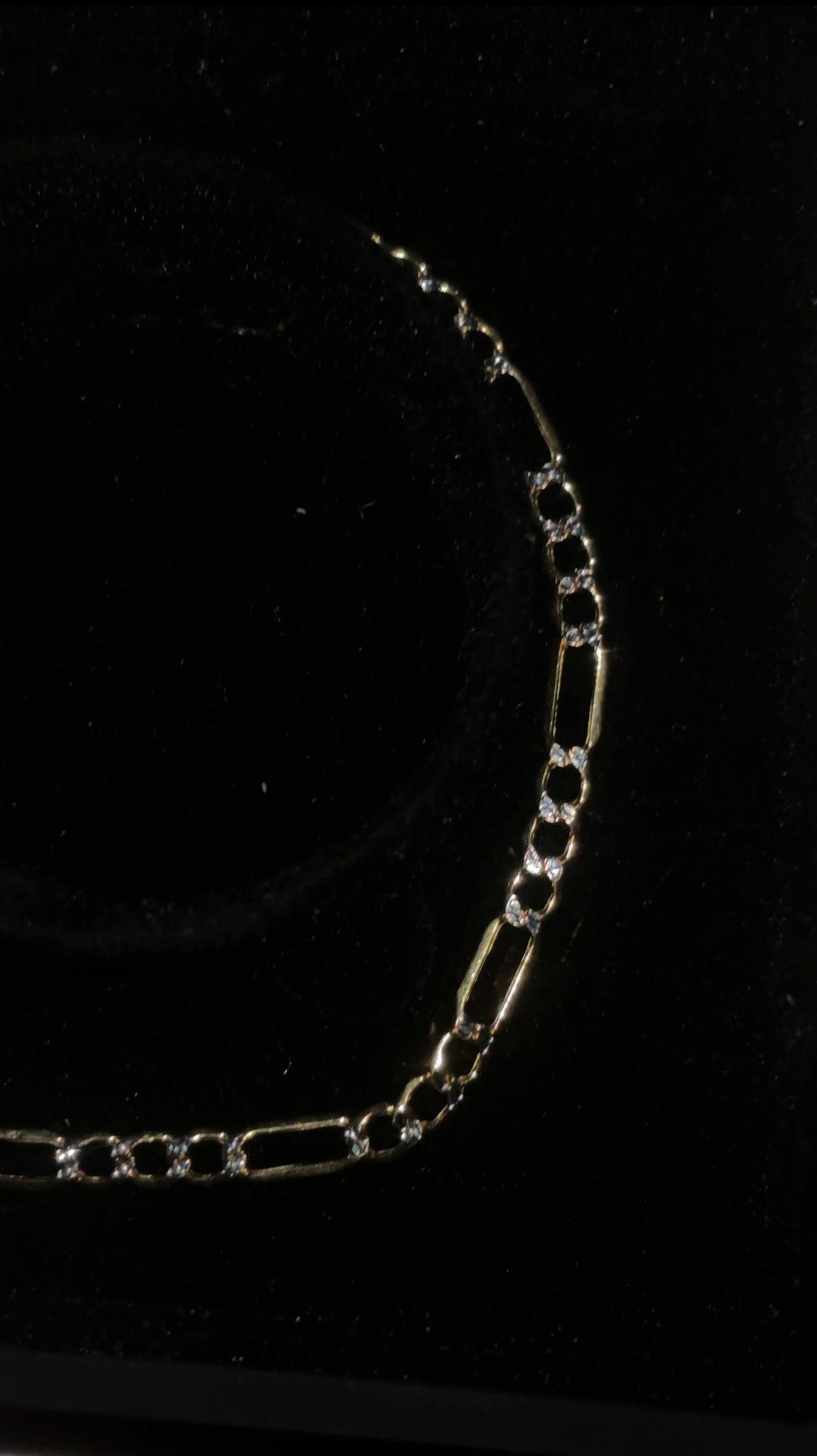 Figaro 14k Diamond Cut Bracelet 