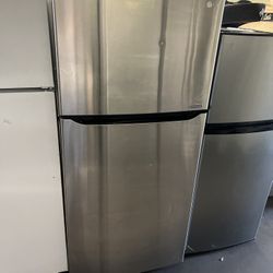 Lg Apartment Size Top Freezer Refrigerator Stainless Steel 