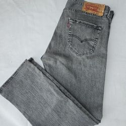 Levi’s 501 Button Fly Jeans – 34 x 30 – Gray Vintage Wash Men  faded black 32