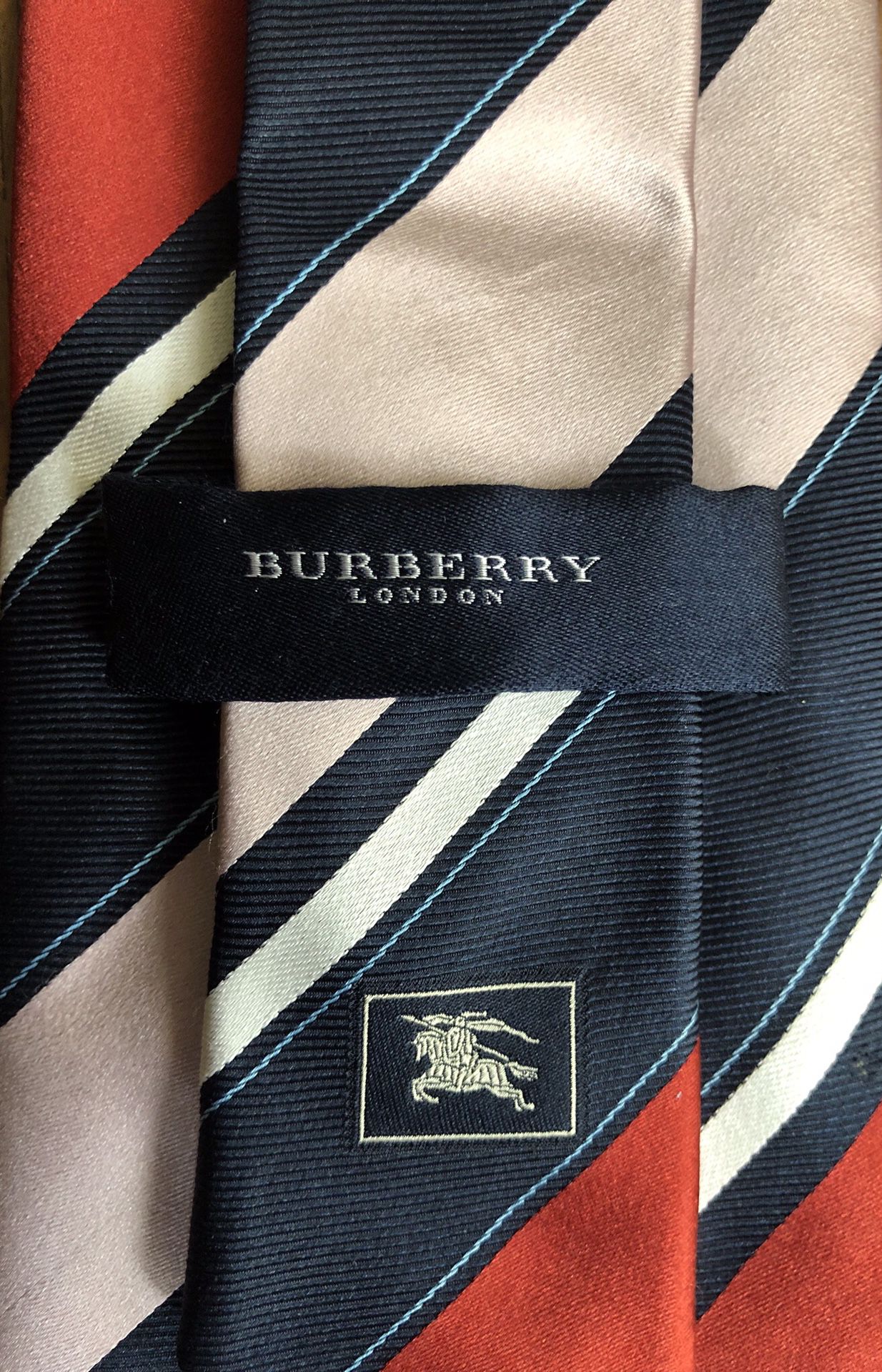 Burberry Red & Blue Regimental Stripe Tie ($190 Retail)